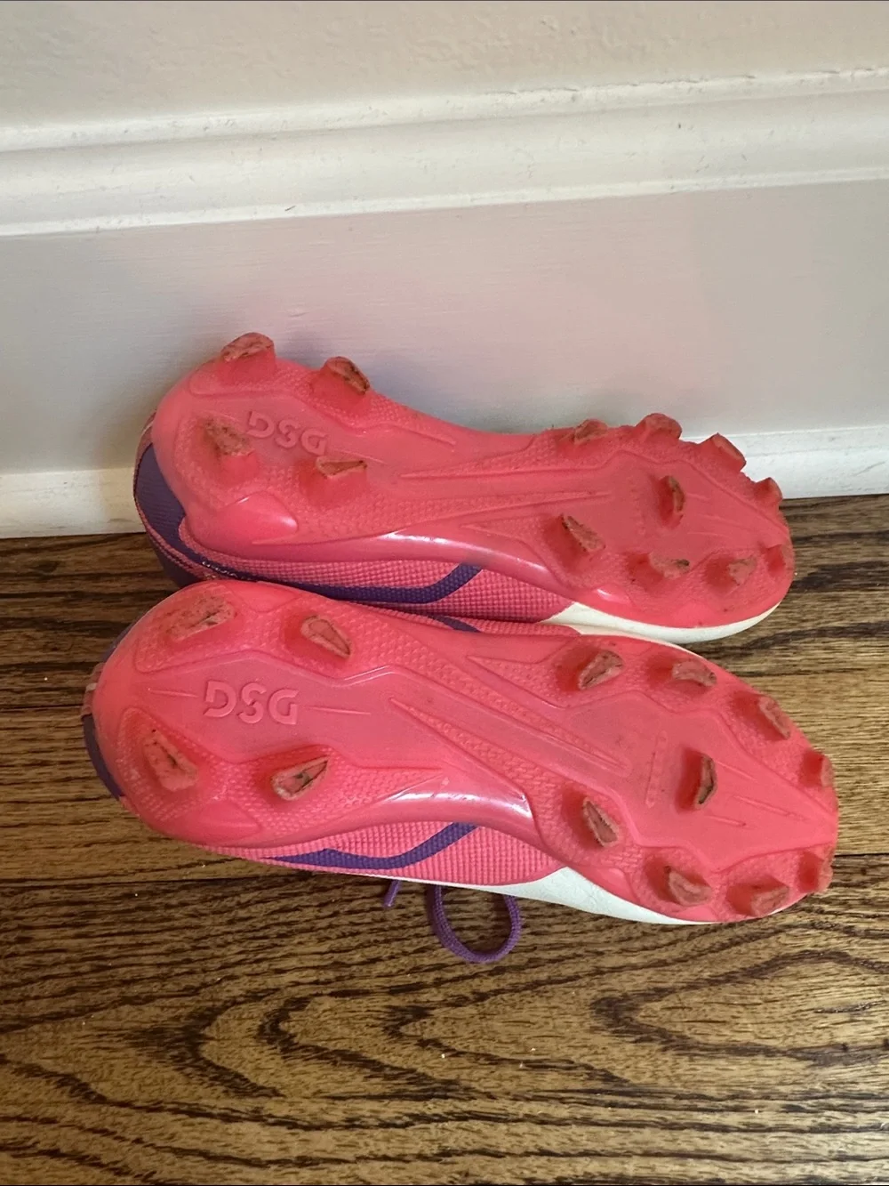 DSG White, Pink & Purple Kids Soccer Cleats